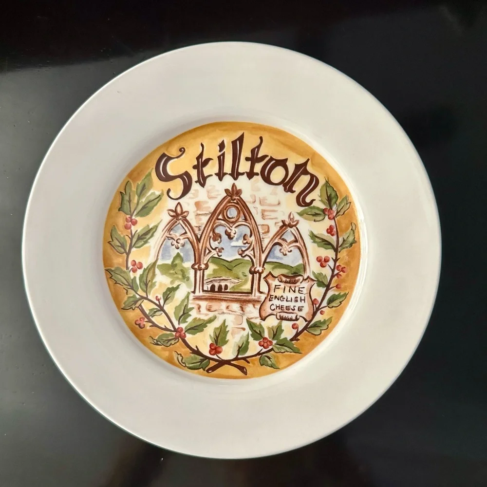 Restoration Hardware Emmental Cheese Plate with Red and White Accents
